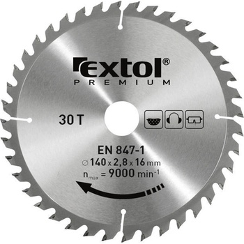 EXTOL PREMIUM pilový kotouč s SK plátky, 184x2,2x30mm, 24T, šířka SK plátků 3,2mm