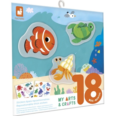 Janod My arts&crafts mini znovupoužitelné nálepky moře od 18 měsíců