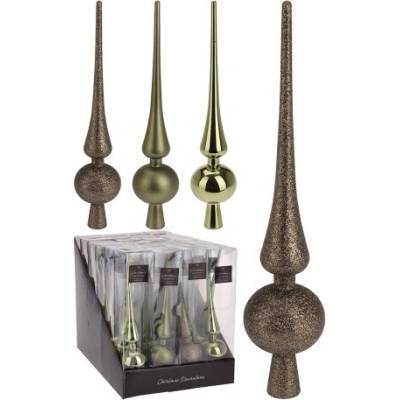 Kinekus Ozdoba špic 27,5 cm na vánoční stromek plast zelený mix KIN64309471