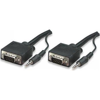 Manhattan SVGA + Audio 10 м VGA (D-Sub) + 3.5mm Черен (324359)