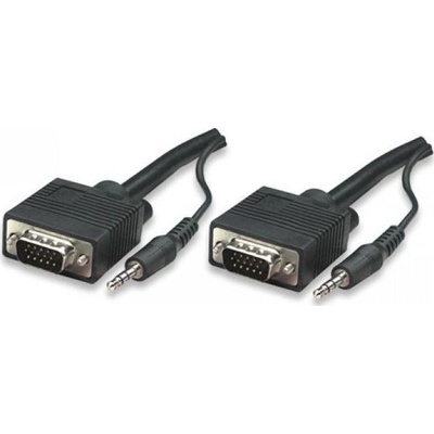 Manhattan SVGA + Audio 10 м VGA (D-Sub) + 3.5mm Черен (324359)