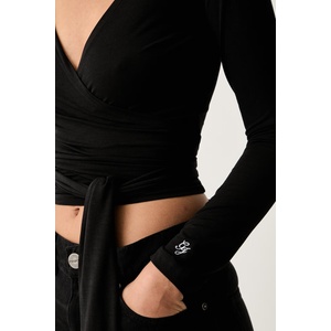 Guess Jeans блуза с прехлупване дамска с модал (W6YP11.K3816)