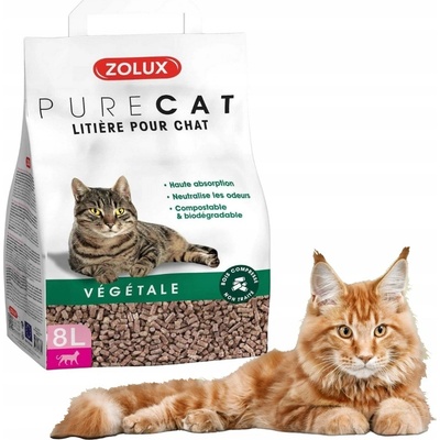 Zolux Podestýlka PURECAT natural absorb. rostlinná 8 l