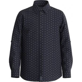 Image 1 of GUESS Тъмно синя риза с дълъг ръкав за мини момче покрита с контрастни детайли Guess