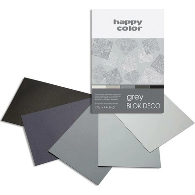 Paper Design Barevný papír A4 170g 20l 5 odstínů šedé