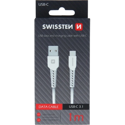 Swissten 71505531 dátový USB - USB-C, 1m, bílý