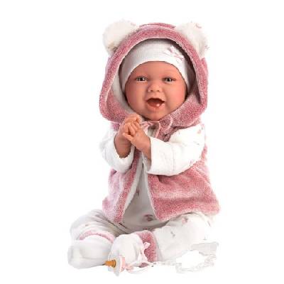 Llorens 74070 New born Realistická Bábätko sa zvuky a mäkkým látkový telom 42 cm