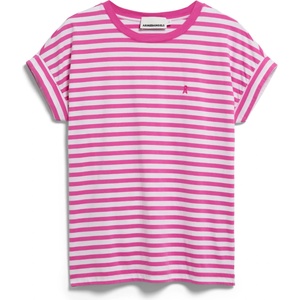 Armedangels Дамска тениска Armedangels Women's Idaara Stripes T-shirt - White / Very Berry - размер XS (916-2765-1211)
