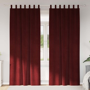 Pure Line Home Кадифени завеси в цвят бордо с текстилни гайки (уши), 2 бр. , 140 x 245 см - zalegloto - 61,02 лв