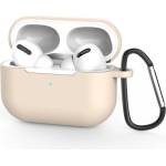 Techsuit Силиконов калъф с карабинер за Apple Airpods Pro 3 - Techsuit Silicone Case (бежов) (KF2356316)