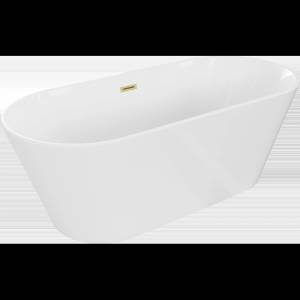Mexen Flavia свободностояща вана 170 x 75 cm, бяла, прелив злато четкано - 54031708000-55 (54031708000-55)