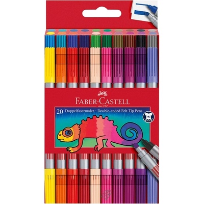 Faber-Castell Флумастери, двойни, 20 цвята (O1010180094)