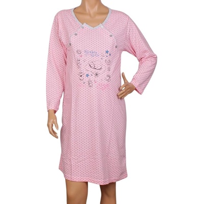 Розова нощница за кърмачки с бебе и звездички