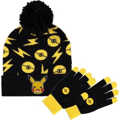 Difuzed Pokémon Pikachu čiapky a rukavice