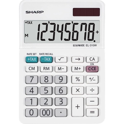Sharp EL-310W vrecková kalkulačka biela Displej (počet miest): 8 na batérie, solárny pohon