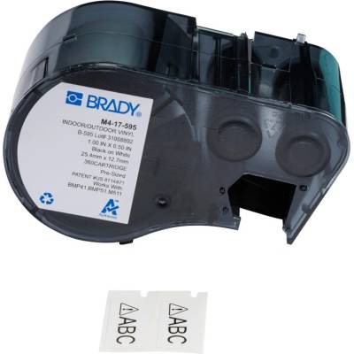Brady M4-17-595 / 176805, 25.40 mm, Vinyl, черно копиране / бял фон (176805)