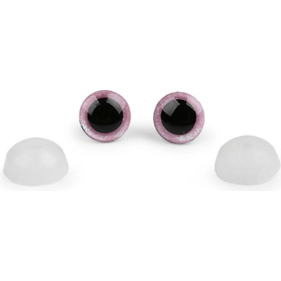 Bezpečnostní očka třpytivá růžová dětská 12mm