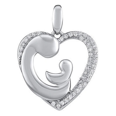 SILVEGO Strieborný prívesok materstva Nessa s Brilliance Zirconia JJJ0281PW