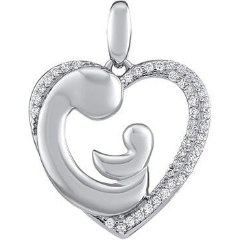 SILVEGO Strieborný prívesok materstva Nessa s Brilliance Zirconia JJJ0281PW