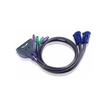ATEN Превключвател KVM 2x 1 ATEN CS62S, PS2, включени кабели 0.9 м, CS62S