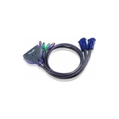 ATEN Превключвател KVM 2x 1 ATEN CS62S, PS2, включени кабели 0.9 м, CS62S