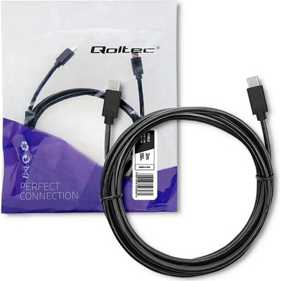 Qoltec 52348 USB 20, USB C vidlice,z obou stran, 3m, černý