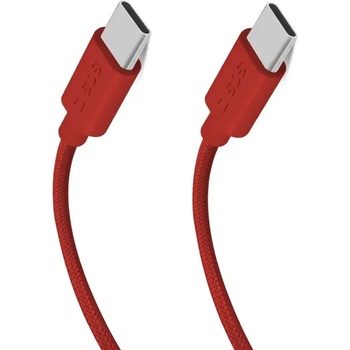 SBS TECABLETISSUETCCR USB-C - USB-C 1.5m 60W плетен кабел - червен (TECABLETISSUETCCR)