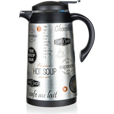 BANQUET Termoska nerezová CONTE so sklenenou vložkou dekor Coffee 1 1 l