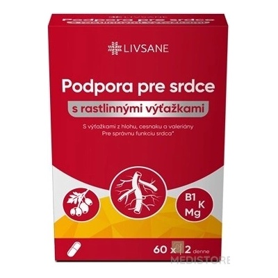 Livsane Podpora pre srdce s rastlinnými výtažkami 60 kapsúl