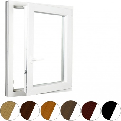 Aluplast plastové jednokřídlo 600 x 900 mm Pravé, Dvojsklo Ug= 1,1