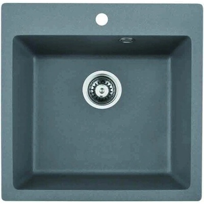 Inter Ceramic Гранитна мивка 5050 - сива, с централен отвор за смесител (5050 gray)