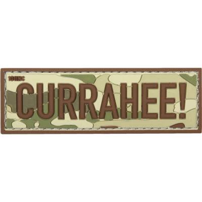 Gumená nášivka 101 Inc nápis Currahee! - multicam