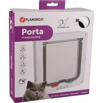 Flamingo Cat door - Вратичка за вграждане за котки, 23.5/25.2 см. - бяла