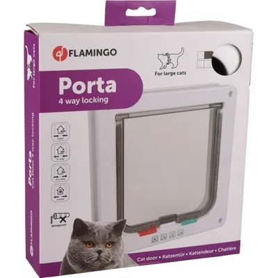 Flamingo Cat door - Вратичка за вграждане за котки, 23.5/25.2 см. - бяла