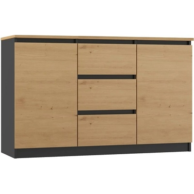 TP Living Komoda TWO DEE 120 cm antracitová/ artisan