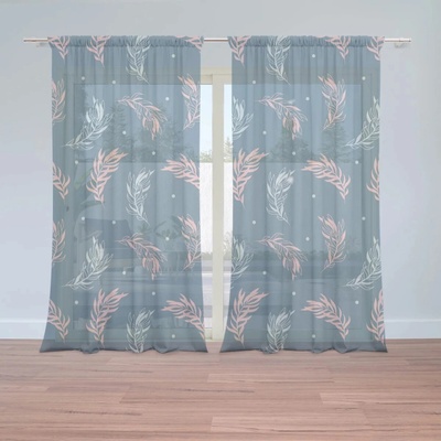 Sablio Záclony Farebná Pierka : 2ks 150x250cm