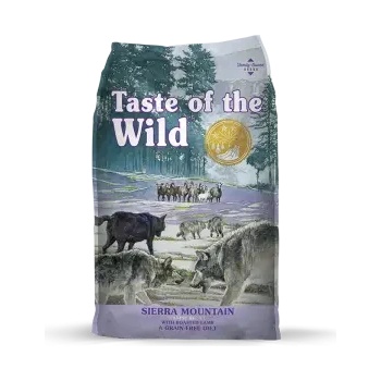 Taste of the Wild Sierra Mountain Canine Formula with Lamb - суха храна без зърнени култури за кучета с протеини от агнешко месо за поддържане на здравето и енергията