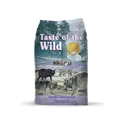 Taste of the Wild Sierra Mountain Canine Formula with Lamb - суха храна без зърнени култури за кучета с протеини от агнешко месо за поддържане на здравето и енергията
