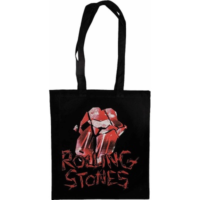 Rolling Stones bavlněná nákupní taška Hackney Diamonds Cracked Glass Tongue Black