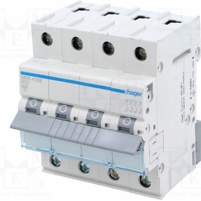 Hager 230/400VAC 32A 4 6kA MBN432E