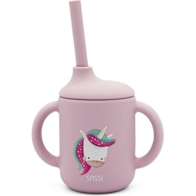 SASSI Силиконова чаша със сламка Sassi, Еднорог