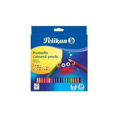 Pelikan trojhranné tenké farbičky 24 ks 00700122