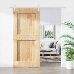 vidaXL Преплъзваща се врата Естествено и бяло 100 x 210 cm (3445187)