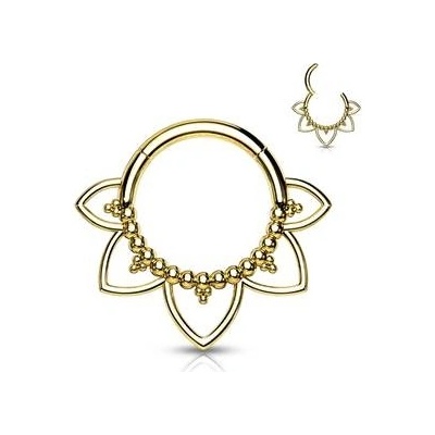 Šperky4U zlacený ocelový piercing do nosu septum NS0033-GD