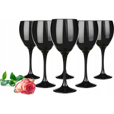 Glasmark Skleničky na bílé a červené víno černé 6 x 300 ml