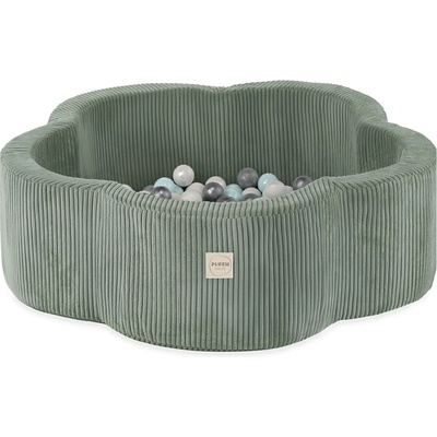 PLUSH NEST PLUSH NEST Suchý bazén Kvetinová zóna prémiový menčester zelený 95 × 30 cm s 200 loptičkami