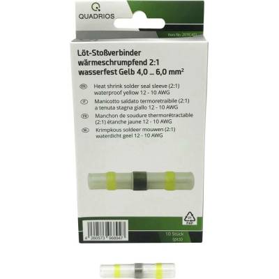 Quadrios 2011C401 krimpovacie spojka 4 mm² 6 mm² úplne izolované žltá 10 ks