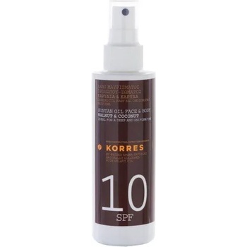 KORRES Олио за слънчев загар на растителна основа , Korres Suntan Oil Face & Body Walnut-Coconut SPF10 150ml