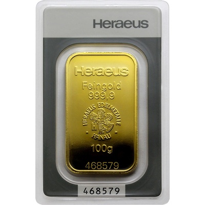 Heraeus zlatá tehlička 100 g