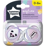 Tommee Tippee Ортодонтични залъгалки Tommee Tippee - Any Time, 0-6 m, 2 броя, Лилави панди (TT.0082.003)